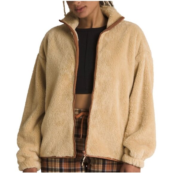 Vans Jackets & Blazers - NWT Vans Vista Mock Neck Full Zip Mojave Desert Jacket Women's Medium Tan Teddy